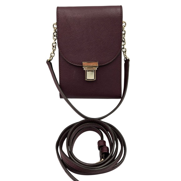 henri bendel Handbags - Henri Bendel New York Burgundy Leather Cell Phone Crossbody Bag